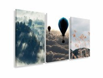 WYPRZEDAŻ 90X180 Obrazy na ścianę do salonu sypialni 19007 balon góry mgła widok Naklejkomania - zdjecie 1 - miniatura