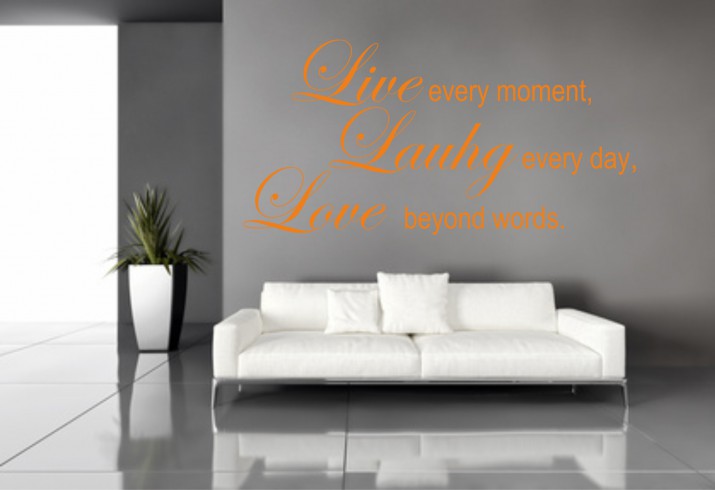 715 Naklejka ścienna napisy na ścianę Live every moment Laugh every day Love beyond words Naklejkomania - zdjecie 1
