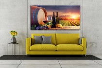 Obraz na ścianę do sypialni salonu wino o zachodzie słońca  41233 Naklejkomania - zdjecie 3 - miniatura