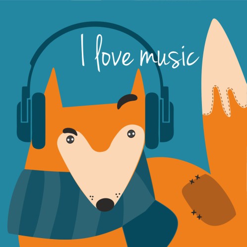 Obraz na płótnie- Lis I love music 17998 - zdjęcie 2