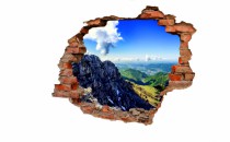 Naklejka na ścianę, dziura 3D  cegły góry szlak 3066 Naklejkomania - zdjecie 2 - miniatura