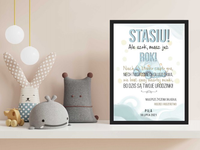 Plakat w ramie na urodzinowy dla dziecka 20505 - zdjęcie 2