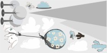 Naklejka ścienna dla dzieci - balony, chmurki, drzewka 9809 Naklejkomania - zdjecie 2 - miniatura