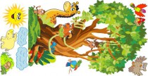 Naklejka ścienna dla dzieci -  dżungla, drzewa, zestaw 36 Naklejkomania - zdjecie 2 - miniatura