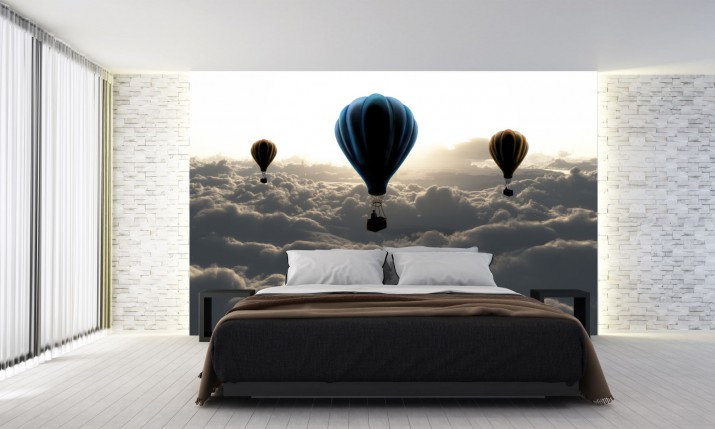 Tapeta na ścianę samoprzylepna 49789480 chmury balony