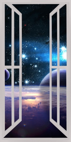 Naklejka na ścianę, dziura 3D okno kosmos  251 Naklejkomania - zdjecie 1