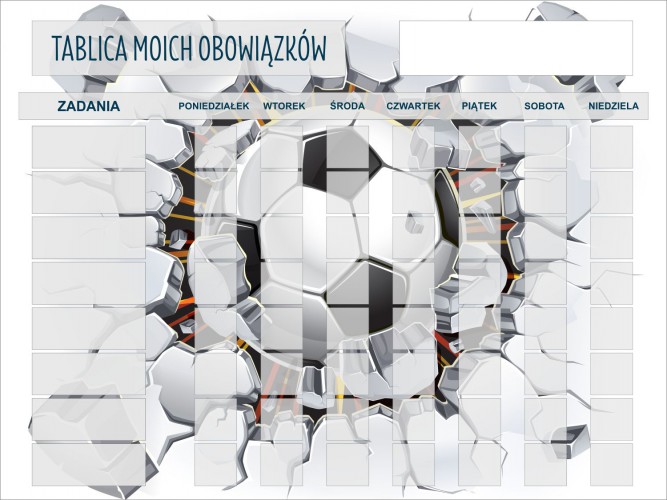 Tablica motywacyjna magnetyczna tablica z obowiązkami piłka 4529 Naklejkomania - zdjecie 1