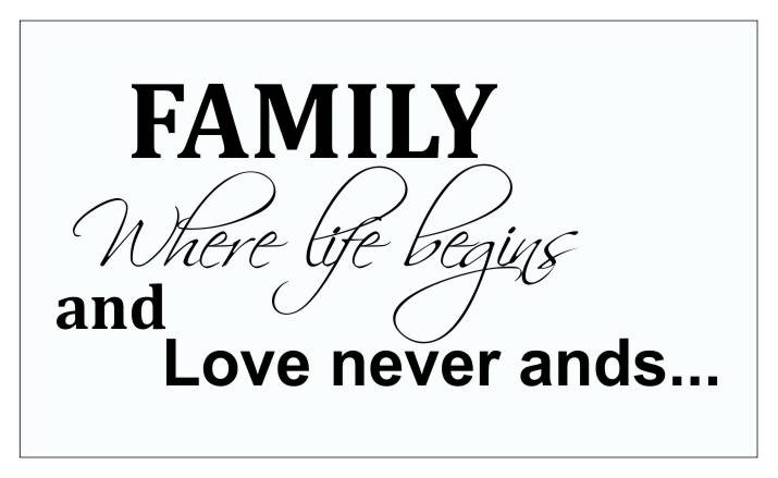 618 Napisy na ścianę naklejki ścienne Family where life begins Love never ends - zdjęcie 2