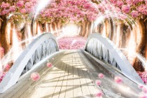 Fototapety na ścianę 11574 most kwiaty Naklejkomania - zdjecie 2 - miniatura
