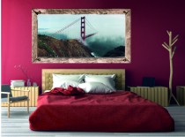 Naklejka na ścianę, dziura 3D okno widok niebo most San Francisco 416 Naklejkomania - zdjecie 1 - miniatura