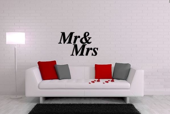 Naklejka 3D z PCV, 10411 mr &amp;amp; mrs - zdjęcie 3
