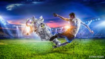 Astronaut play soccer game Naklejkomania - zdjecie 1 - miniatura