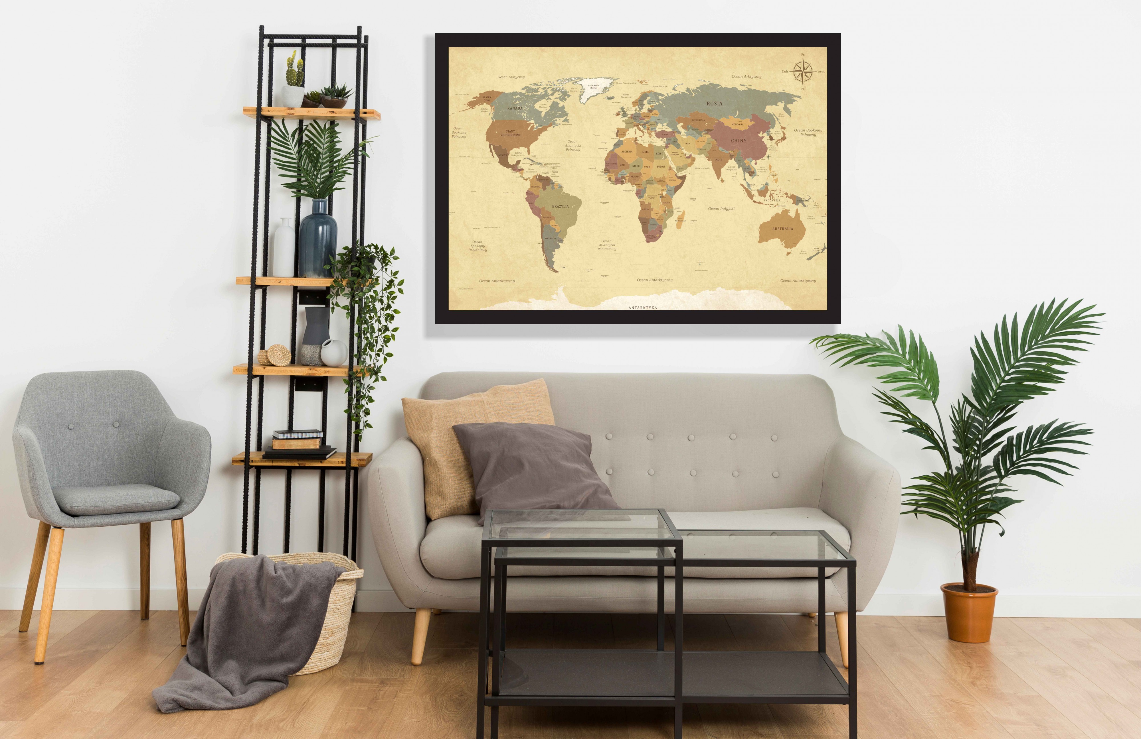 Plakat mapa świata 61236 - sklep Naklejkomania