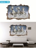 Naklejka na ścianę, dziura 3D,galopujące konie 293 Naklejkomania - zdjecie 2 - miniatura