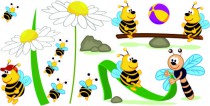 Naklejka ścienna dla dzieci -  pszczółki zestaw 9 Naklejkomania - zdjecie 2 - miniatura