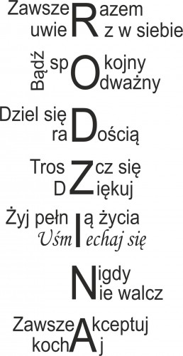 609 Naklejki na ścianę napisy ścienne Rodzina uśmiech troska akceptacja - zdjęcie 2
