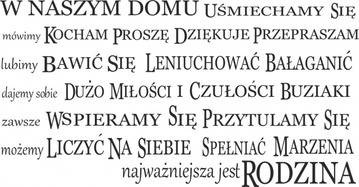 744 Naklejki na ścianę napisy ścienne W naszym domu lubimy się bawić śmiać spełniać marzenia - zdjęcie 2