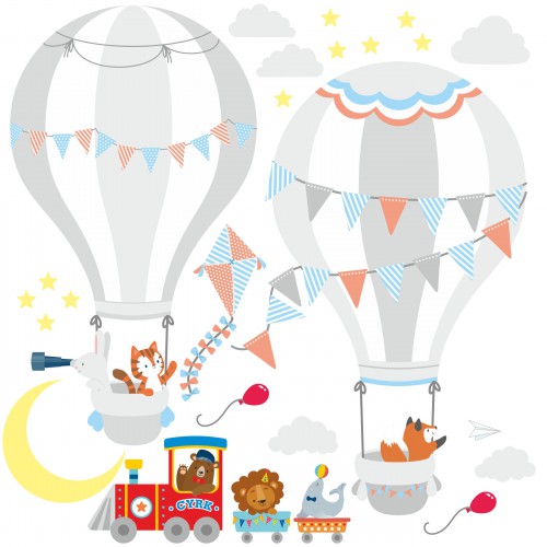 Naklejka ścienna dla dzieci -  balony, niebo 9709 - zdjęcie 2