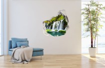 Naklejka na ścianę, dziura 3D jezioro las góry wodospad 3521 Naklejkomania - zdjecie 1 - miniatura