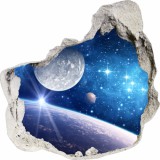 Naklejka na ścianę, dziura 3D kosmos ziemia księżyc niebo 3507 Naklejkomania - zdjecie 2 - miniatura