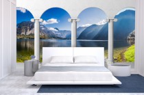 Fototapeta na ścianę tapeta na fizelinie do salonu sypialni z filarami góry krajobraz górski widoki 10615 Naklejkomania - zdjecie 1 - miniatura