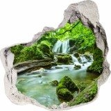 Naklejka na ścianę, dziura 3D jezioro las góry wodospad 3522 Naklejkomania - zdjecie 2 - miniatura