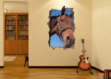 Naklejka na ścianę, dziura 3D, koń 274 Naklejkomania - zdjecie 1