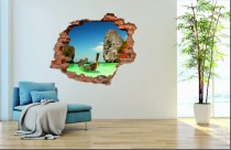 Naklejka na ścianę, dziura 3D  cegły morze plaża Tajlandia zatoka 3096 Naklejkomania - zdjecie 1 - miniatura