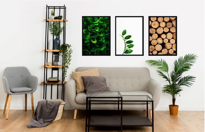 Zestaw trzech plakatów styl skandynawski natura KP035 - zdjęcie 2