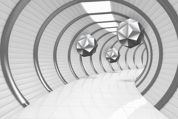 Fototapeta na ścianę tapeta na fizelinie do salonu Tunel perspektywa kule 3D 10684 - zdjęcie 2