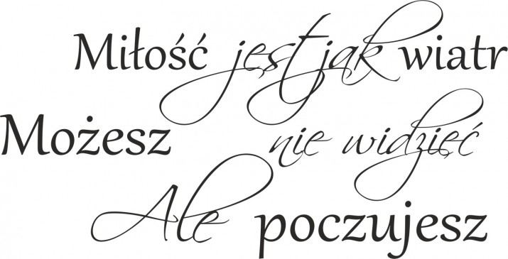 553 Naklejki dekoracyjne z napisem na ścianę Miłość jest jak wiatr - zdjęcie 2