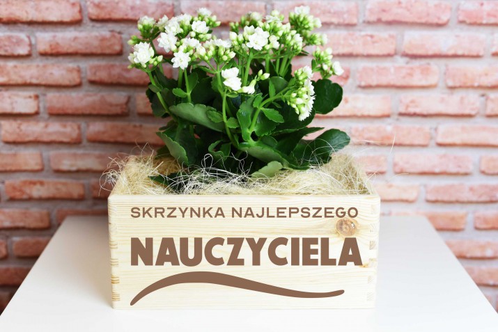 Skrzynka drewniana, prezent podziękowanie Dzień Nauczyciela prezent na dzień nauczyciela w przedszkolu 3 - zdjęcie 2