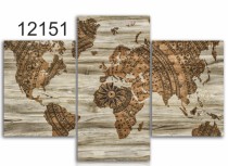 Tryptyk do salonu - Obraz, mapa świata 12151 Naklejkomania - zdjecie 1 - miniatura