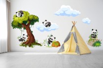 Naklejki na ścianę dla dzieci  40998 pandy drzewo Naklejkomania - zdjecie 1 - miniatura