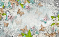 Fototapety ścienne kolorowe motyle w kwiatach 40383 Naklejkomania - zdjecie 2 - miniatura