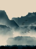 Plakat mgła, lecące ptaki 61126 Naklejkomania - zdjecie 2 - miniatura