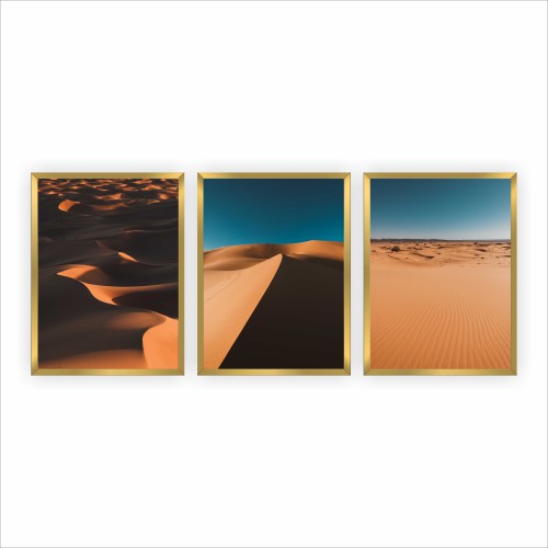 Komplet trzech plakatów w ramie pustynny krajobraz KP096 Naklejkomania - zdjecie 1