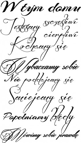 519 Naklejka na ścianę do sypialni salonu W tym domu jesteśmy szczęśliwi kochamy się - zdjęcie 2