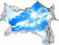 Naklejka na ścianę, dziura 3D niebo chmury 3572 Naklejkomania - zdjecie 2 - miniatura
