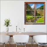 Naklejka na ścianę, dziura 3D okno strumień las 3176 Naklejkomania - zdjecie 1 - miniatura