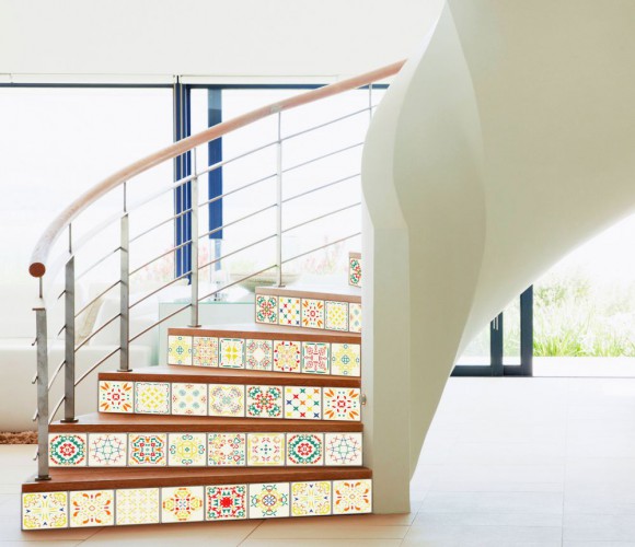 Naklejki na płytki ceramiczne kafle schody 9016 - zdjęcie 4