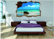 Naklejka na ścianę, dziura 3D rajska plaża 350 Naklejkomania - zdjecie 1 - miniatura