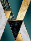 Plakat zielony marmur złoto trójkąty 61160 Naklejkomania - zdjecie 2 - miniatura