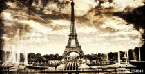 Aged vintage retro picture of Tour Eiffel in PAris Naklejkomania - zdjecie 1 - miniatura