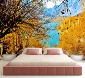 Fototapeta na ścianę tapeta na fizelinie do sypialni, las, jezioro, jesień 10073 Naklejkomania - zdjecie 1 - miniatura