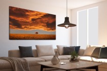 Obraz na ramie płótno canvas- pejzaż, zachód słońca, łąka 15069 Naklejkomania - zdjecie 2 - miniatura