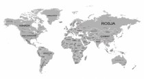 Naklejka ścienna - mapa świata jasnoszara, polska mapa 21 Naklejkomania - zdjecie 2 - miniatura