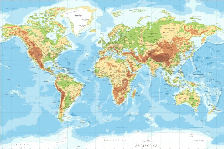 Fototapety Fotatapeta na ścianę mapa świata po angielsku  9993 - zdjęcie 2