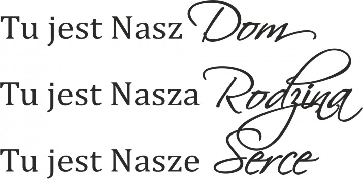 549 Napis na ścianę naklejki z cytatem Tu jest nasz Dom Rodzina Serce - zdjęcie 2
