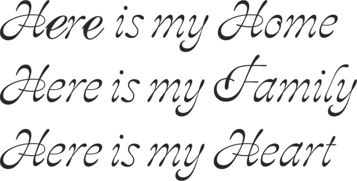 728 Naklejki napisy na ścianę po angielsku Here is my home family and heart - zdjęcie 2